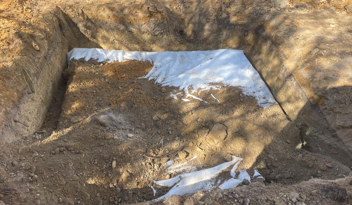 Travaux de massif de stockage des eaux